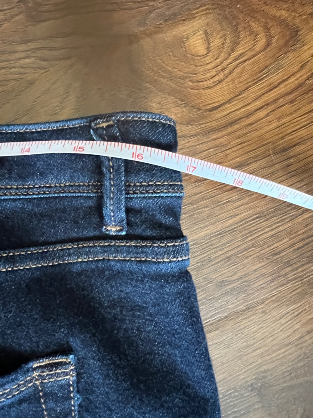 J Jill Denim High Rise Straight Leg Jeans Women 14P Petite Dark Wash Stretch - Picture 7 of 9